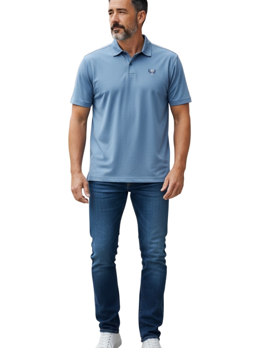 Under Armour Men's French Blue golf Polo Collared performance wear size large